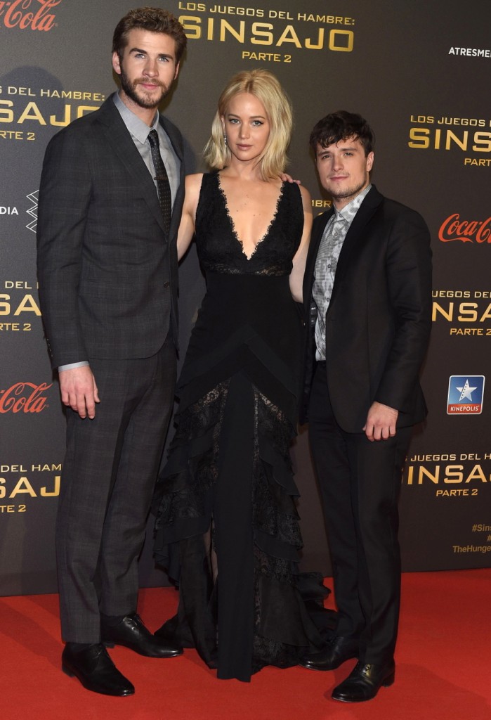 liam hemsworth, jennifer lawrence and josh hutcherson