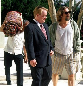 Philip Seymour Hoffman with the Big Lebowski