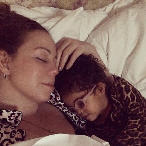 Mariah Carey snuggles baby Monroe