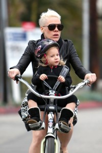 Pink and daughter Willow take bike ride