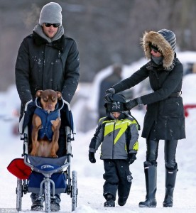 Bundchen and Brady dog receives star treatment, while their son walks. 