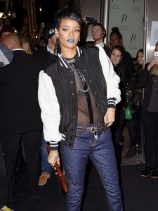 Rihanna Rocking Blue Lips