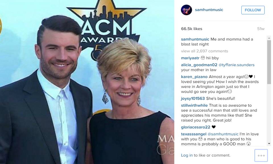 sam hunt with mother