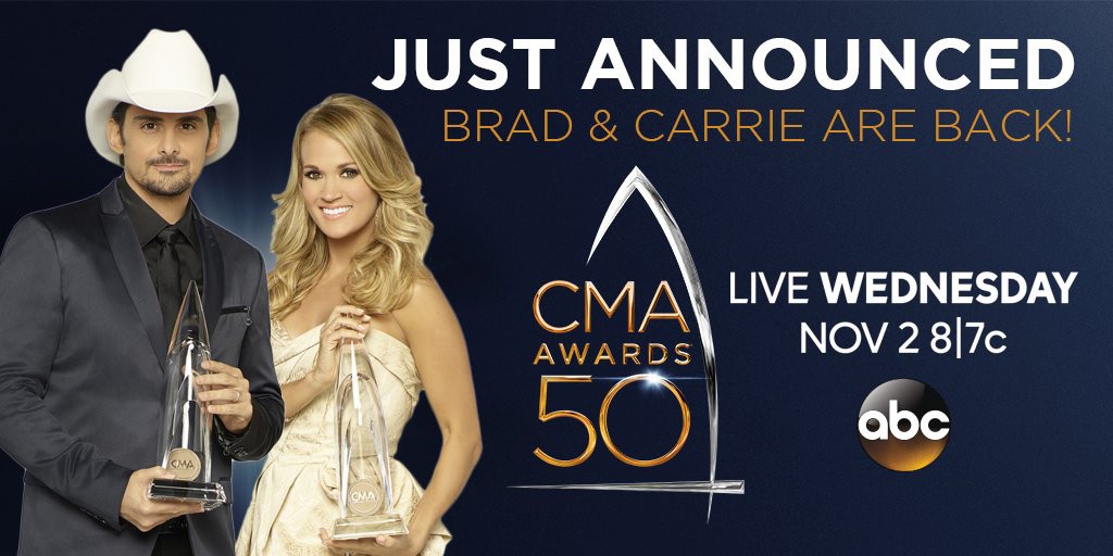 Carrie and Brad CMA Awards 2016