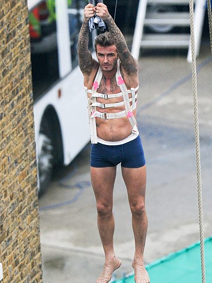 David Beckham looks absolutely thrilled while shooting his latest HandM ads. Fans, caption this…