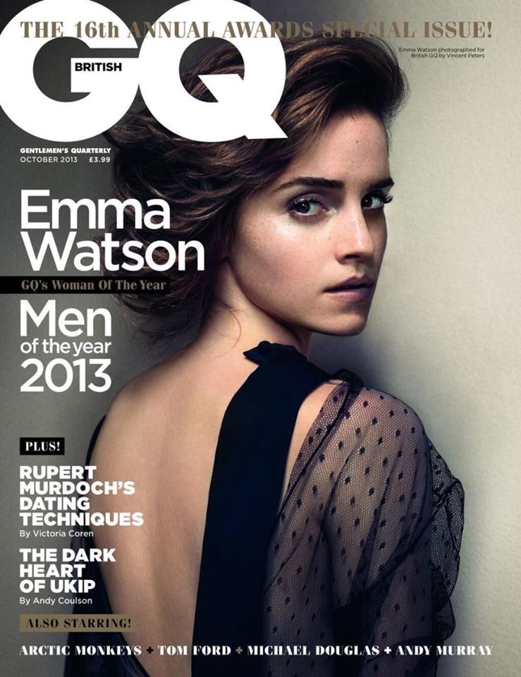 Emma Watson appears on the cover of GQ UK. Loving this pose! Classic beauty.