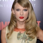 Taylor Swift combs over her bangs with mixed results. Pretty girl but something just looks off...