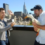 'NSYNC's Lance Bass and Joey Fatone clown around with a duck. Fans, caption this...