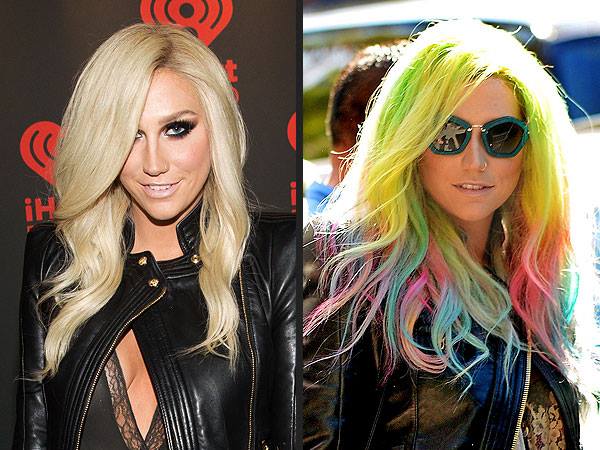 Ke$ha goes super duper bright with rainbow highlights! They fit her unique style. Does she pull it off?