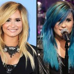 It's autumn and many celebs are going for wild color! Demi Lovato went bright blue! Like this edgy trend?