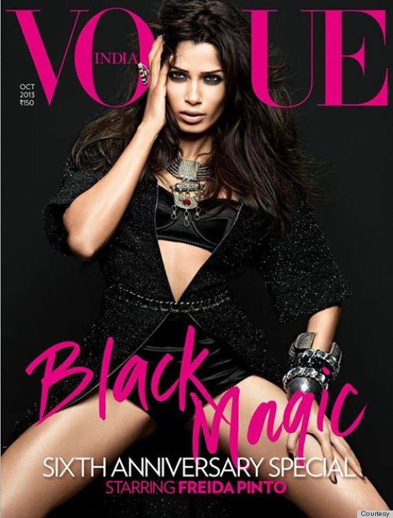 Freida Pinto looks absolutely stunning on the cover of Vogue India. Wish we’d see more of her in the media…