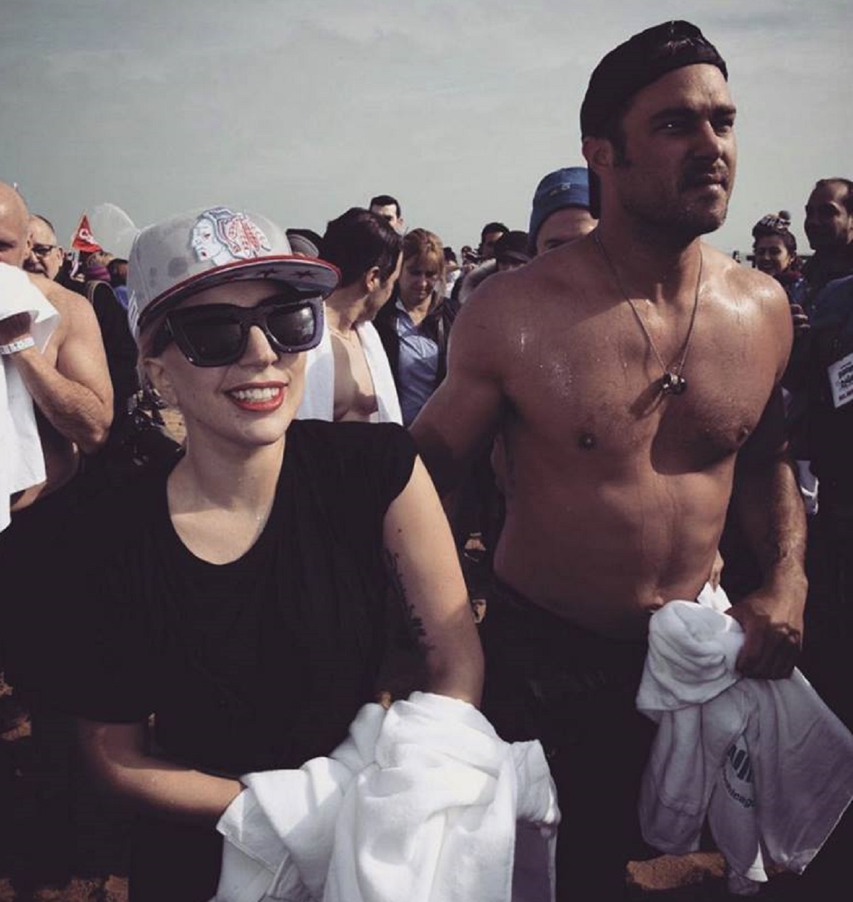 Lady Gaga and Taylor Kinney do the “Polar Plunge” for Charity