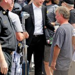 Robert Pattinson gets silly during the filming of 'Map to the Stars.' He seems like a guy with a decent sense of humor...