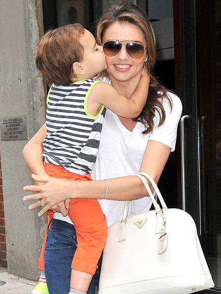 Miranda Kerr and little Flynn get cuddly in NYC. So cute!