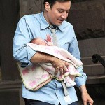 Funnyman Jimmy Fallon cradles his sweet newborn baby girl, Winnie Rose. SO CUTE!