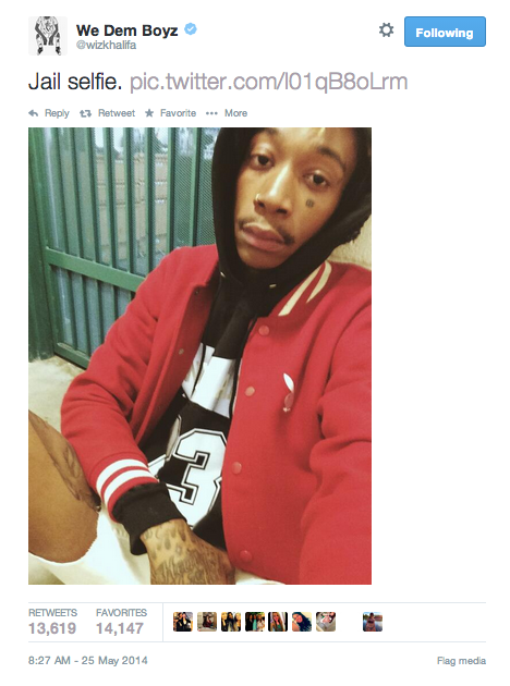 Wiz Khalifa Posts Selfie From Jail!