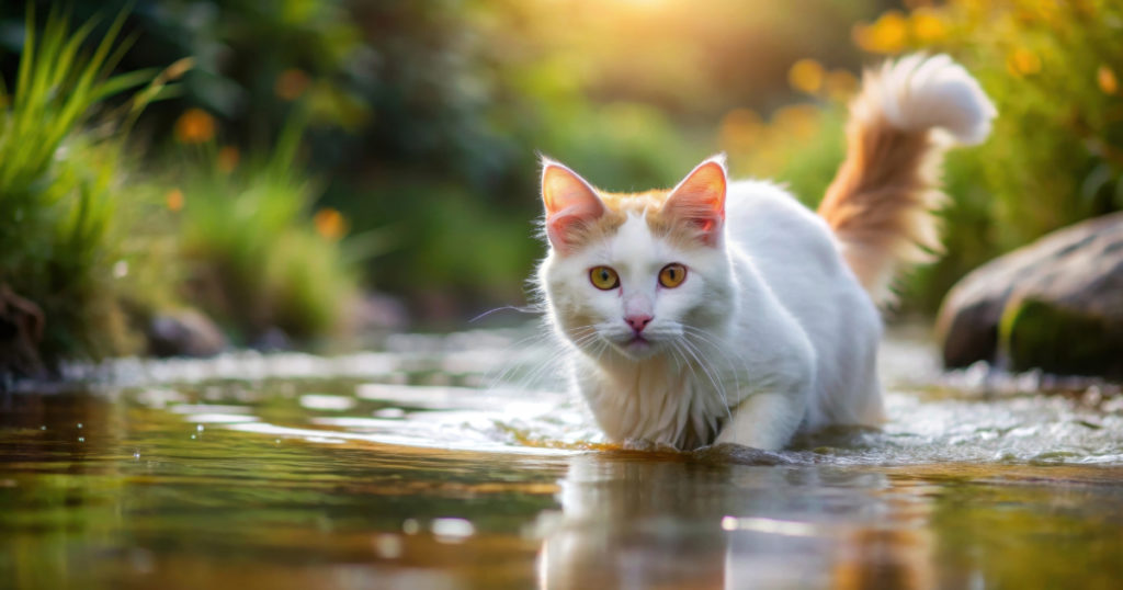 Cats attracted to Water