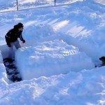 Hours of fun to be had......a snow maze, person hiding...and a keen dog :)