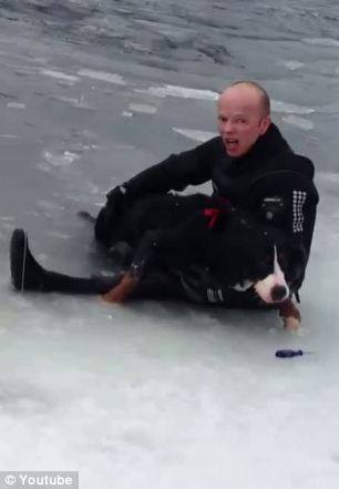 Ove Karlson crawled through thin ice in Norway to rescue his stranded pet dog – click to read the amazing story