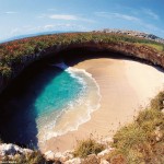 World's most idyllic bomb site: Hidden beach created by giant blast from Mexican government during target practice is now a stunning strip