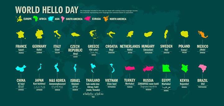 Happy “World Hello” Day! Who can tell us how to say hello in South Korea?