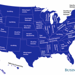 Which industries have the most disproportionate number of employees in each state? Check out this neat map here!: