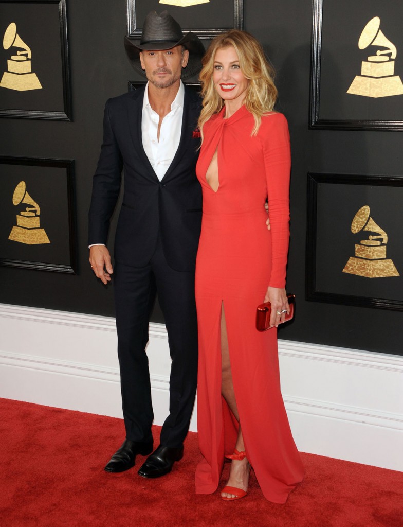 faith hill time mcgraw, 2017 grammy awards red carpet