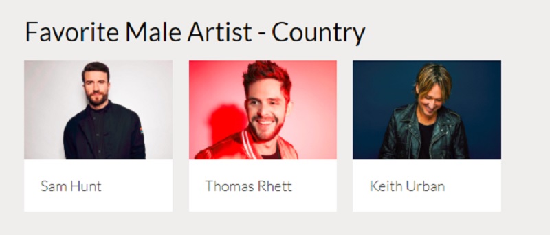 Favorite Male Artist Country