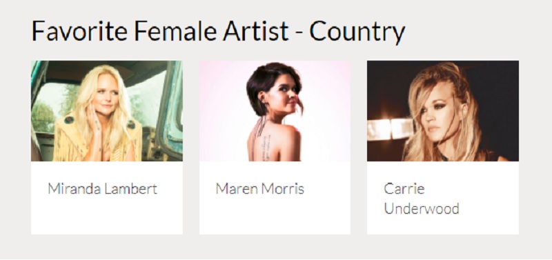 2017 AMAs Female Country Artists