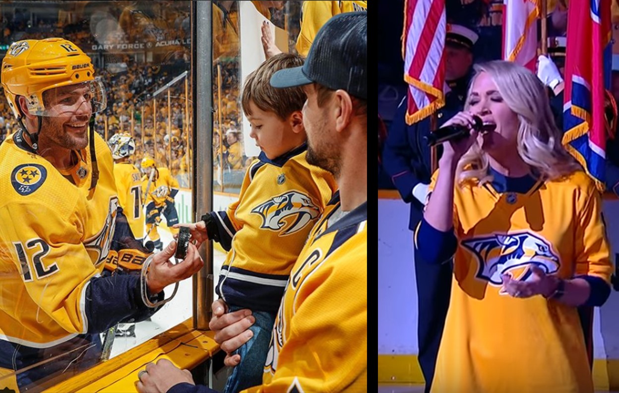 carrie underwood son national anthem