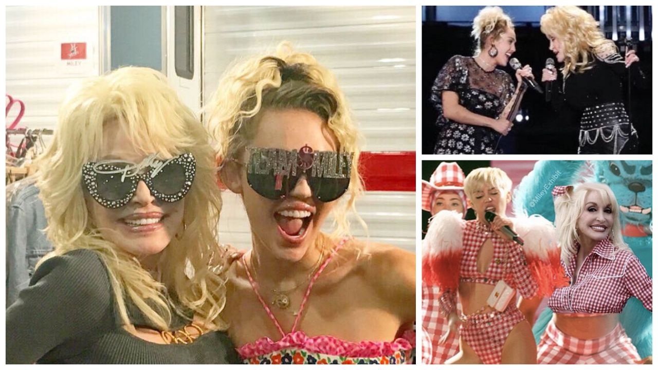 Miley Cyrus and Dolly Parton