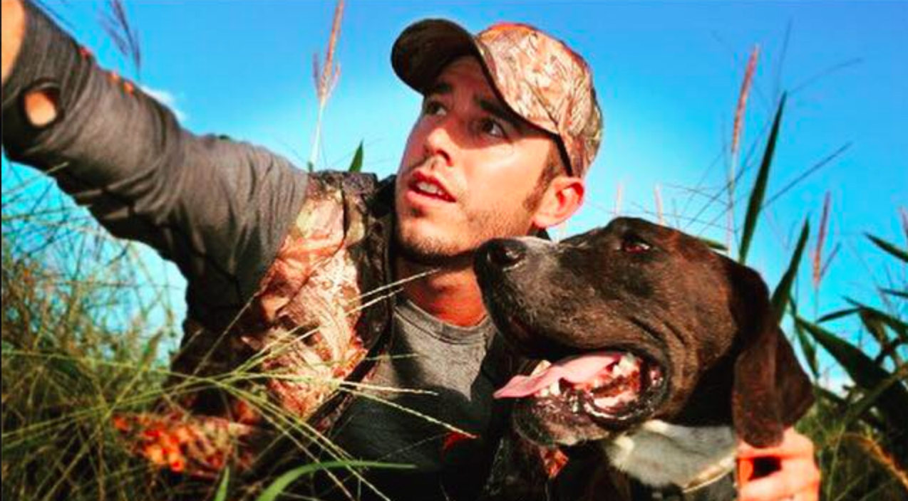 Craig Strickland Hunting with dog Sam