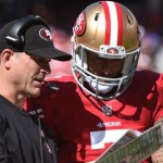 Check the most recent video with Colin Kaepernick about Harbaugh`s return in 2015. . .