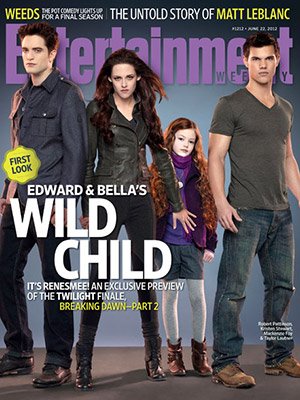 The Twilight crew makes is on the cover of Entertainment Weekly.  Only about 5 months until ‘Breaking Dawn Part 2’ is released.  Lets hope