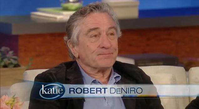 Robert De Niro broke down in tears during a TV interview with Katie Couric where he talked about his role as the father of a man with