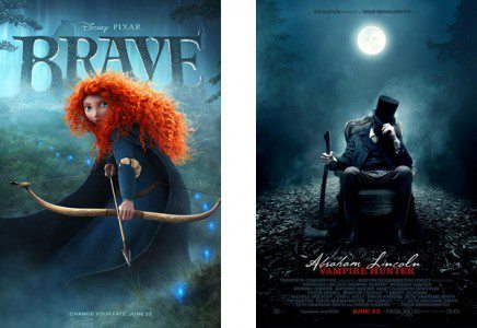 ‘Brave’ vs. ‘Abraham Lincoln: Vampire Hunter’ both films had their debut this past weekend, but who came out on top?  ‘Brave’ dominated with